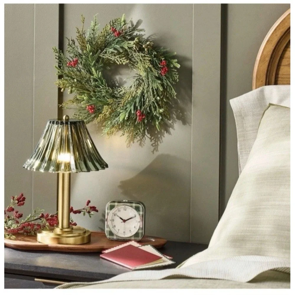 Glass Shade Table Lamp Green - Hearth & Hand with Magnolia NEW